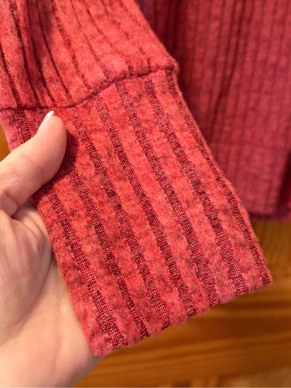 Cozy Ribbed Crewneck Sweater in Deep Raspberry - Picture 2 of 8